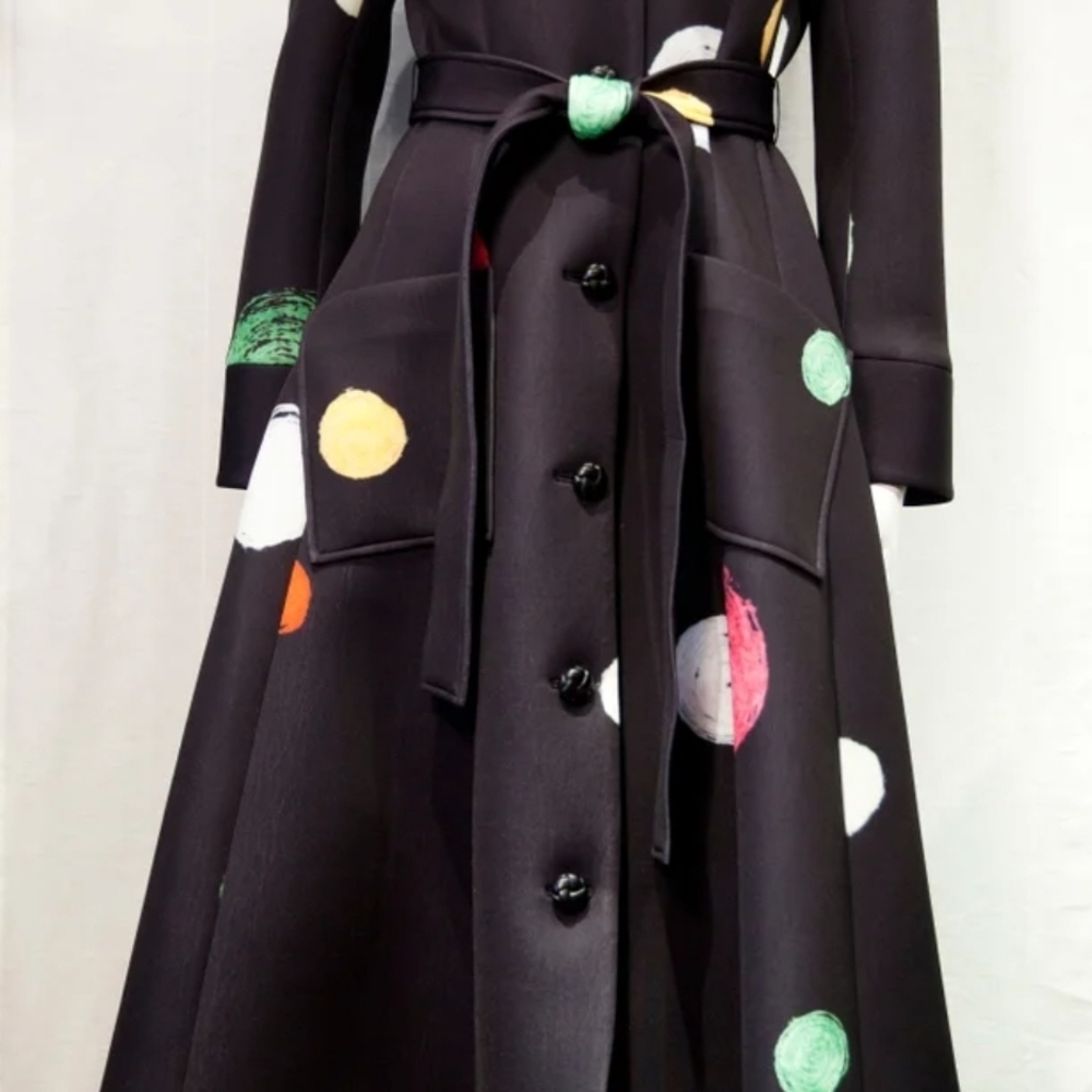 Samuel Dong Long Sleeve Trench Jacket with Artistic Accents Style S19075